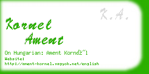 kornel ament business card